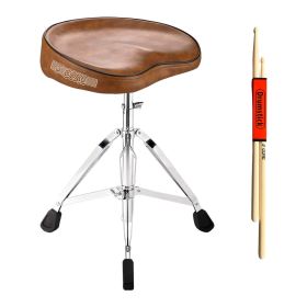 Drum Throne Padded Guitar Stool Height Adjustable Ergonomic Music Chair For Adults And Kids w Anti Slip Rubber Feet - DS CH BR SDL